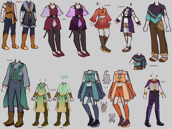 Genshin Impact OC outfit concepts (2022)